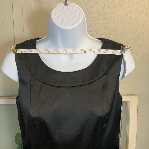 Sold…Black Satin Belted Dress - Picture 4 of 7